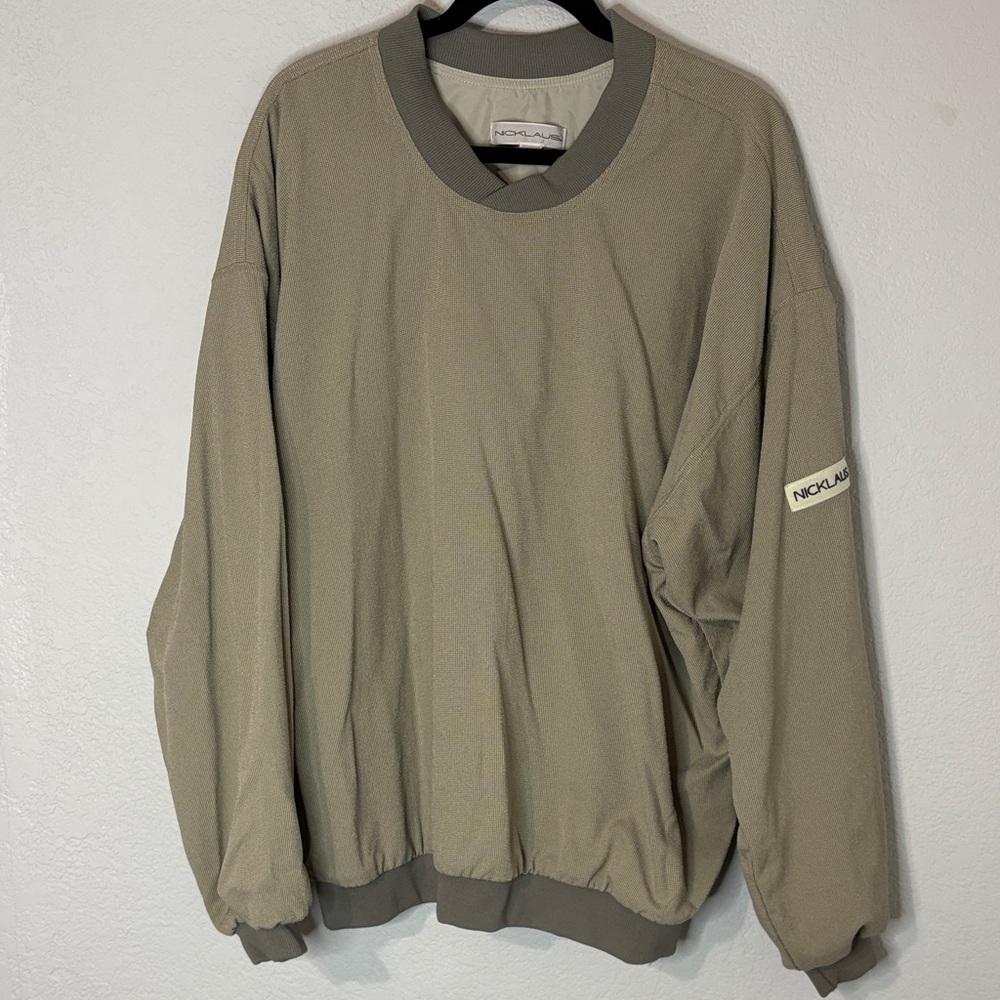 Jack Nicklaus Golf Pullover Green Tan Checked L VTG